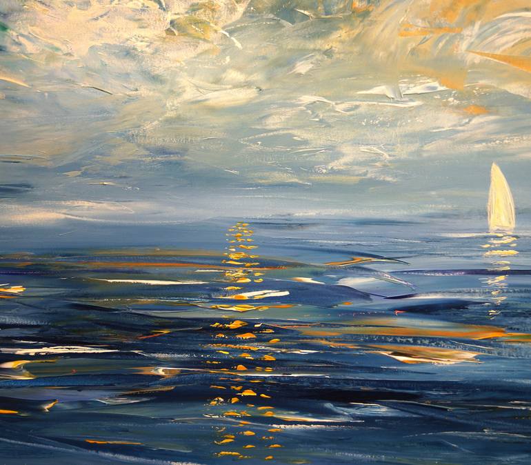 Original Abstract Expressionism Seascape Painting by Peter Nottrott