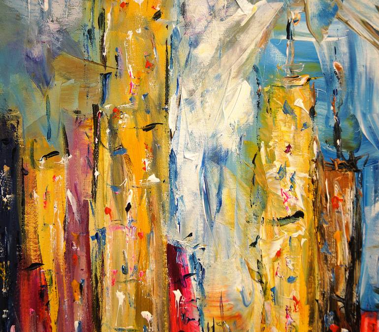 Original Abstract Cities Painting by Peter Nottrott