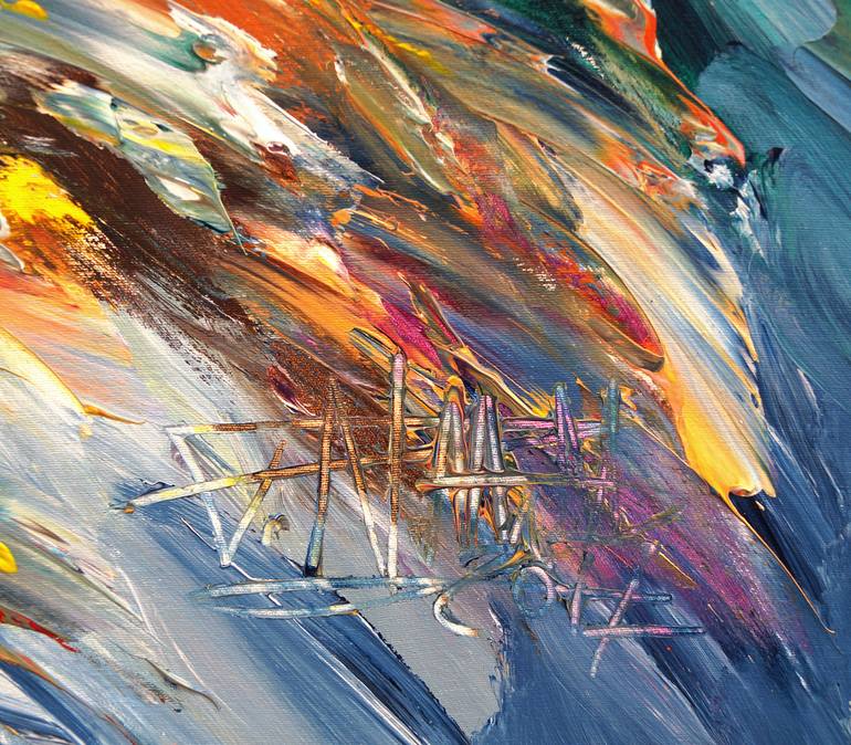 Original Abstract Expressionism Sailboat Painting by Peter Nottrott