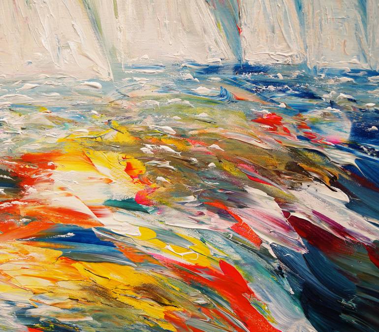 Original Abstract Expressionism Sailboat Painting by Peter Nottrott