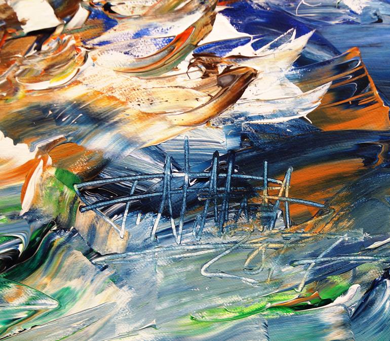 Original Abstract Expressionism Sailboat Painting by Peter Nottrott