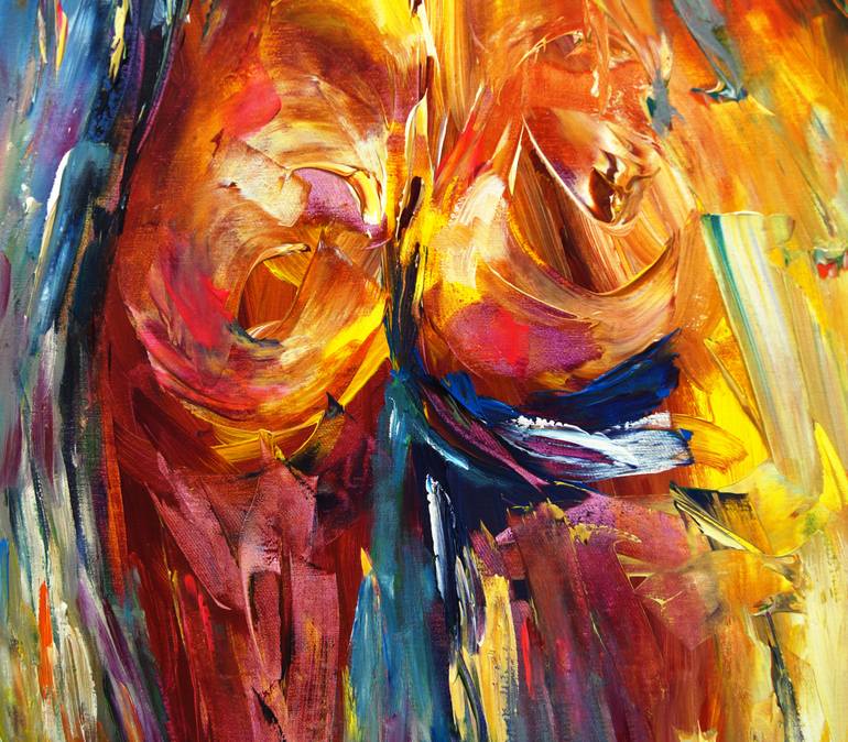 Original Abstract Expressionism Erotic Painting by Peter Nottrott