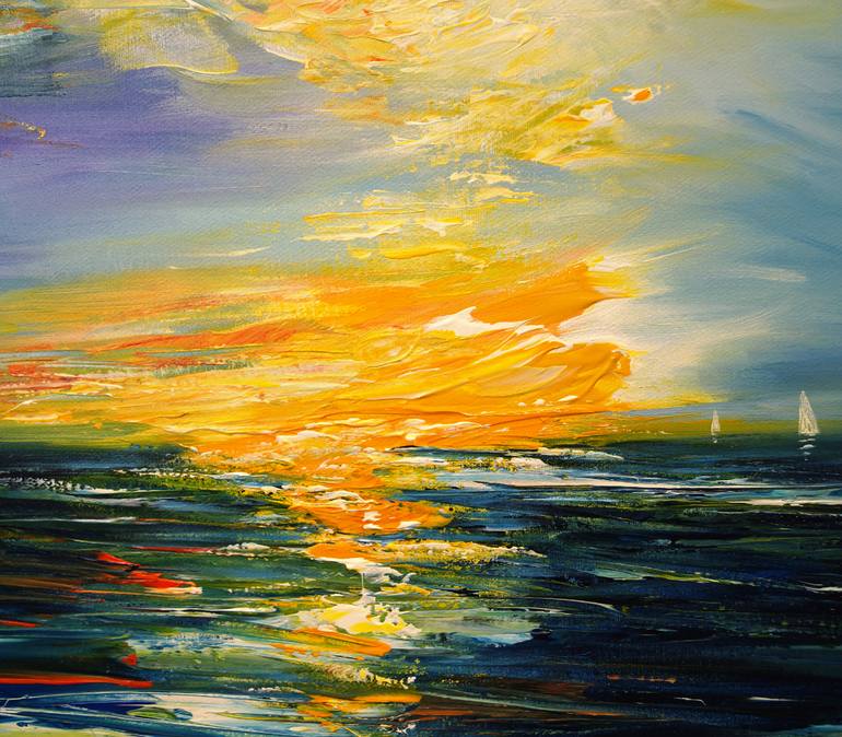 Original Abstract Expressionism Seascape Painting by Peter Nottrott