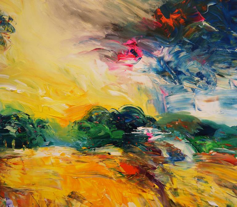 Original Abstract Expressionism Landscape Painting by Peter Nottrott