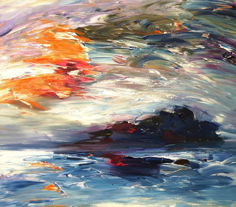 Original Abstract Expressionism Landscape Painting by Peter Nottrott