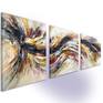 large abstract black white acrylic triptych