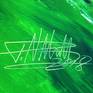 green large abstract slim art