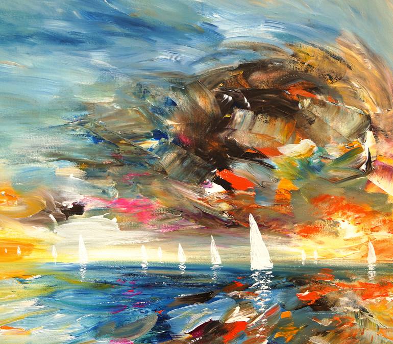 Original Abstract Seascape Painting by Peter Nottrott