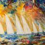 Large abstract painting. Original abstract expressionism art.
61.0 " width x 41.3" height x 1.5" depth.
(155 cm Breite x 105 cm Höhe x 3,8 cm Keilrahmenstärke)

Original painting.
Sailing boats, seascape, clouds.

Modern seascape artwork.

It was painted with professional acrylic paint on canvas. Stretched on a wooden frame. The sides are painted too.
I always offer exclusive my original paintings, handmade, signed and dated on the front by myself...Peter Nottrott