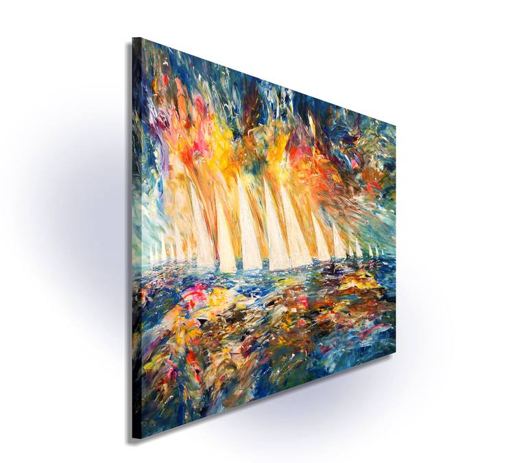 Original Abstract Boat Painting by Peter Nottrott