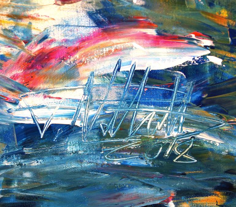 Original Abstract Boat Painting by Peter Nottrott