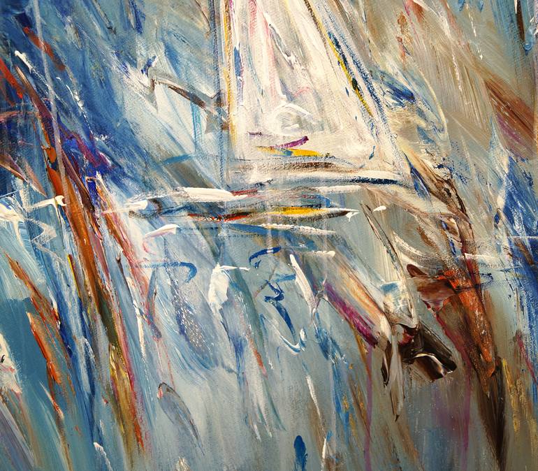 Original Abstract Expressionism Sailboat Painting by Peter Nottrott