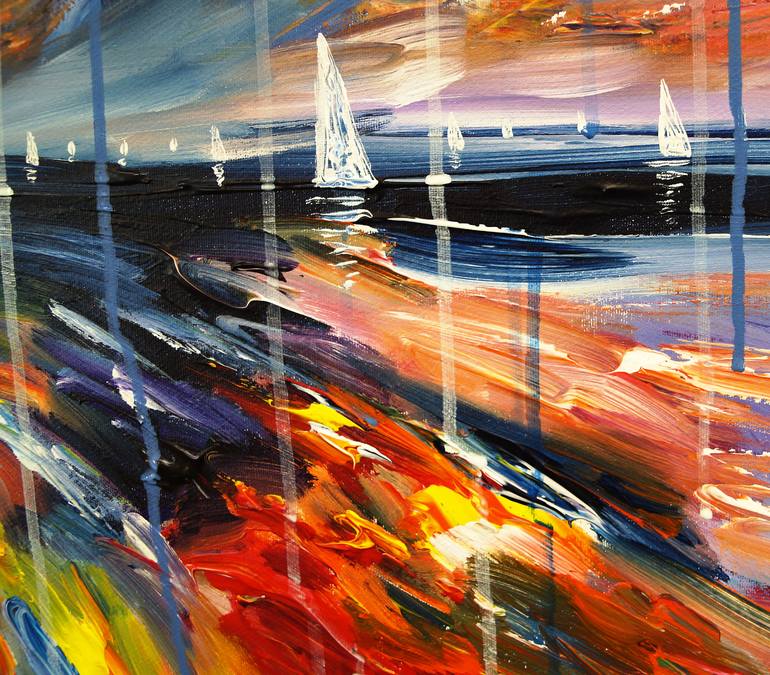 Original Abstract Expressionism Seascape Painting by Peter Nottrott