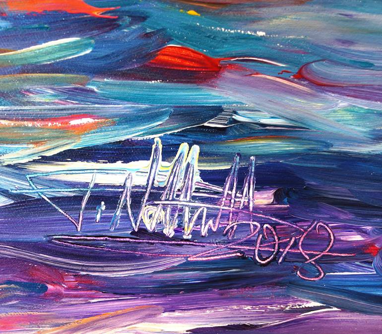 Original Abstract Expressionism Sailboat Painting by Peter Nottrott