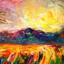Large abstract painting. Original abstract expressionism art.
78.8" width x 41.3" height x 1.5" depth.
(200 cm Breite x 105 cm Höhe x 3,8 cm Keilrahmenstärke)

Original painting.
Large colourful landscape.

Modern summer landscape artwork.

It was painted with professional acrylic paint on canvas. Stretched on a wooden frame. The sides are painted too.
I always offer exclusive my original paintings, handmade, signed and dated on the front by myself...Peter Nottrott