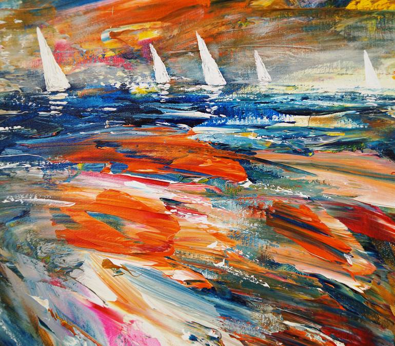 Original Sailboat Painting by Peter Nottrott