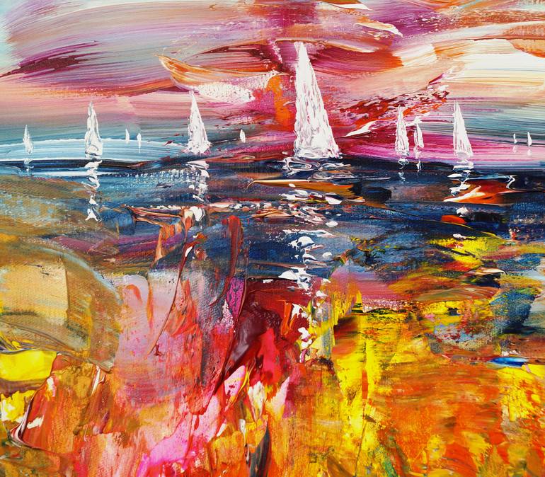 Original Abstract Expressionism Seascape Painting by Peter Nottrott