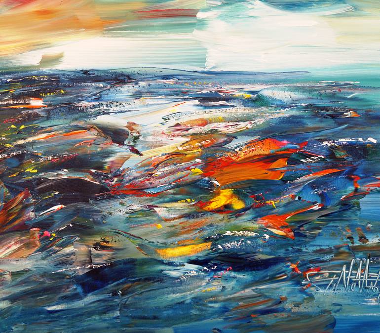 Original Abstract Expressionism Seascape Painting by Peter Nottrott