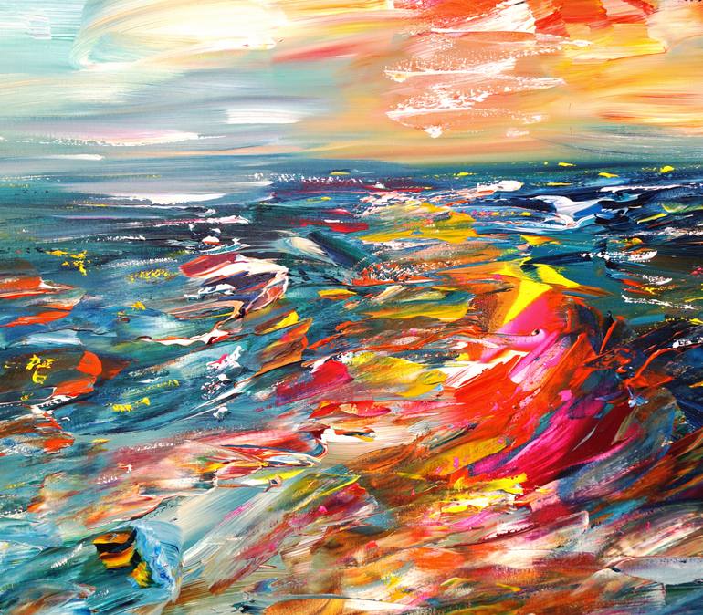 Original Abstract Expressionism Seascape Painting by Peter Nottrott