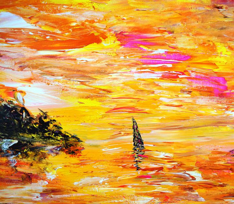 Original Abstract Expressionism Seascape Painting by Peter Nottrott