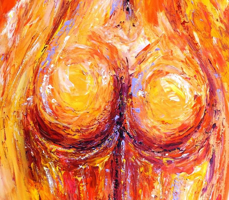 Original Abstract Expressionism Erotic Painting by Peter Nottrott