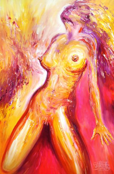 Original Abstract Expressionism Nude Paintings by Peter Nottrott