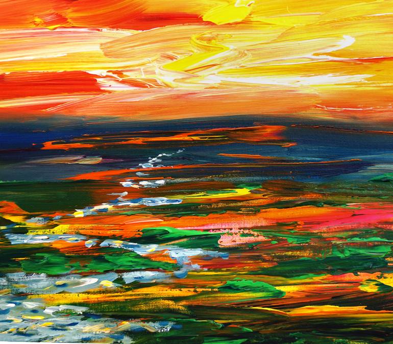 Original Abstract Expressionism Landscape Painting by Peter Nottrott