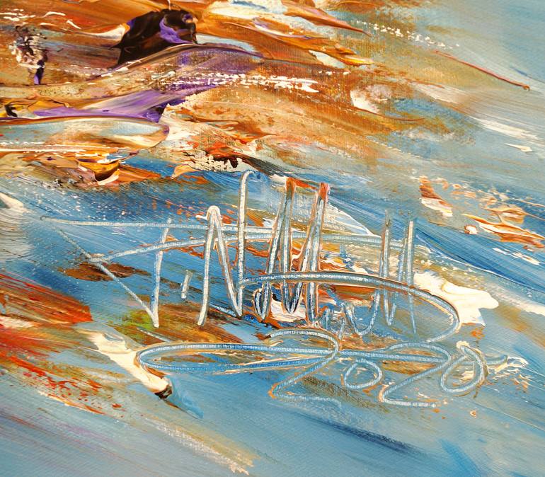 Original Abstract Expressionism Sailboat Painting by Peter Nottrott