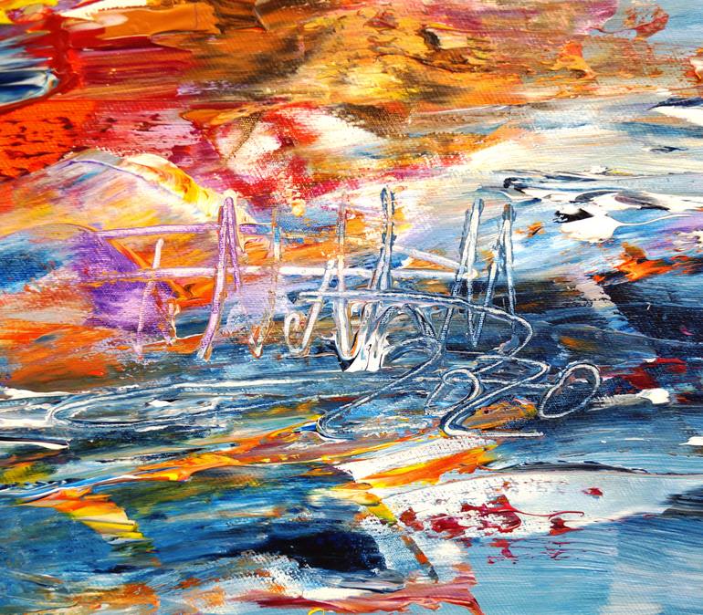 Original Abstract Expressionism Sailboat Painting by Peter Nottrott