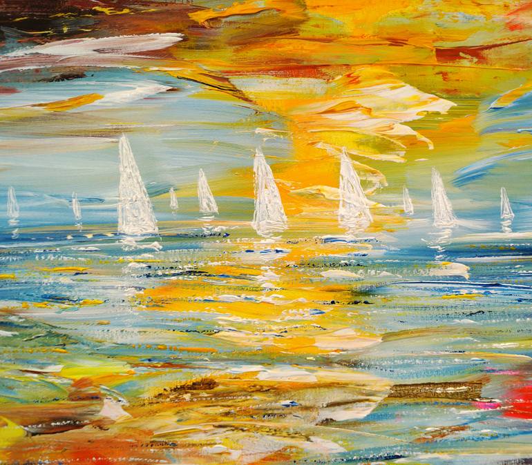 Original Abstract Seascape Painting by Peter Nottrott