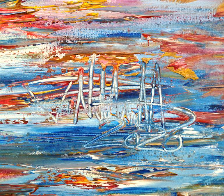 Original Abstract Expressionism Sailboat Painting by Peter Nottrott