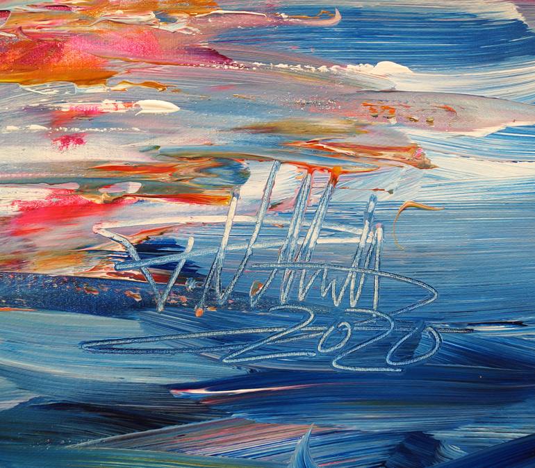 Original Abstract Expressionism Sailboat Painting by Peter Nottrott