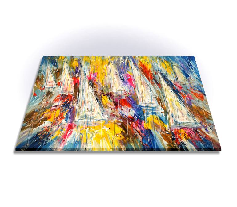 Original Abstract Expressionism Boat Painting by Peter Nottrott