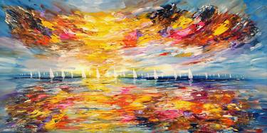 Original Abstract Expressionism Sailboat Paintings by Peter Nottrott