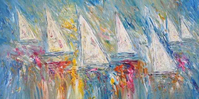 Stormy Sailing XXL 4 Painting by Peter Nottrott |