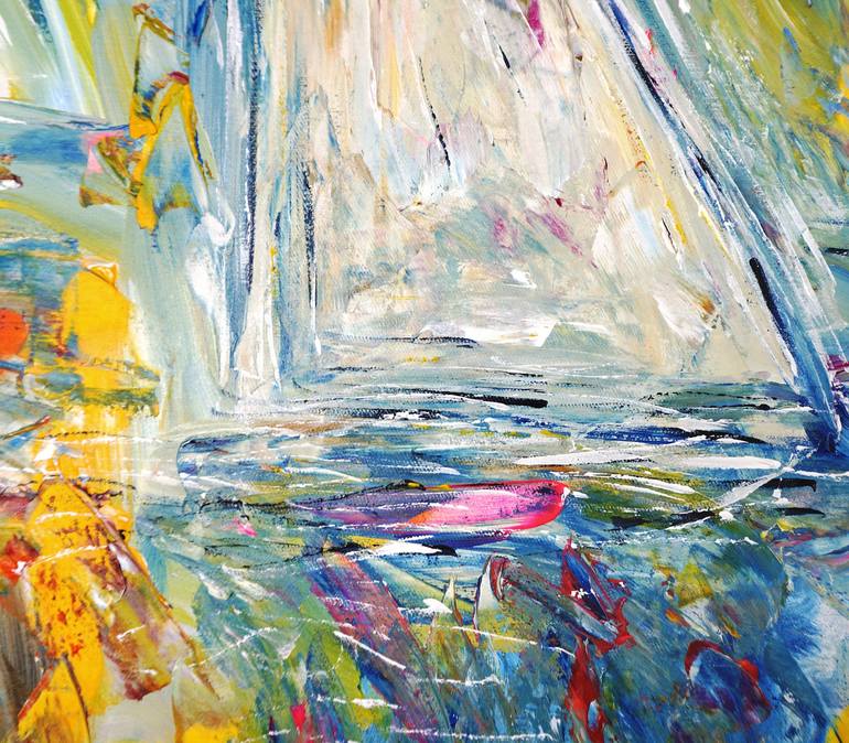 Original Abstract Expressionism Sailboat Painting by Peter Nottrott