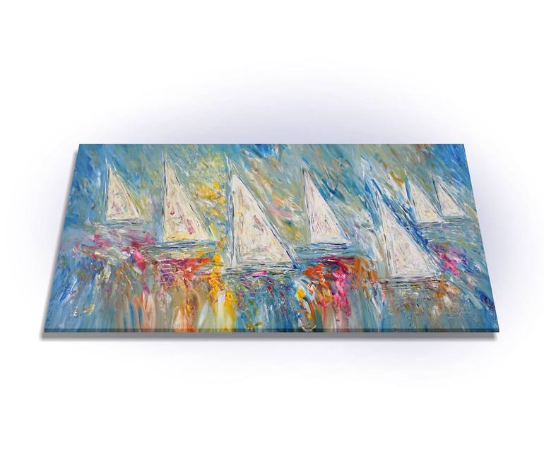 Original Sailboat Painting by Peter Nottrott