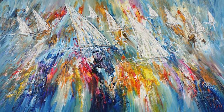 Stormy Sailing Regatta XXL 5 Painting by Nottrott | Saatchi Art