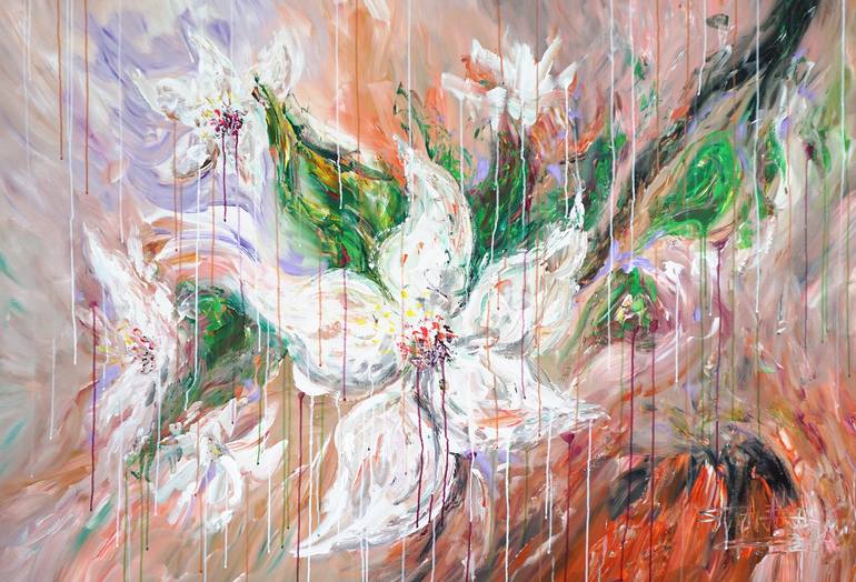 Original Abstract Expressionism Floral Paintings by Peter Nottrott