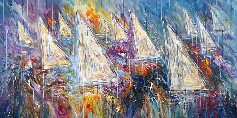 Stormy Sailing Regatta XXL 6 by Peter Nottrott | Saatchi Art