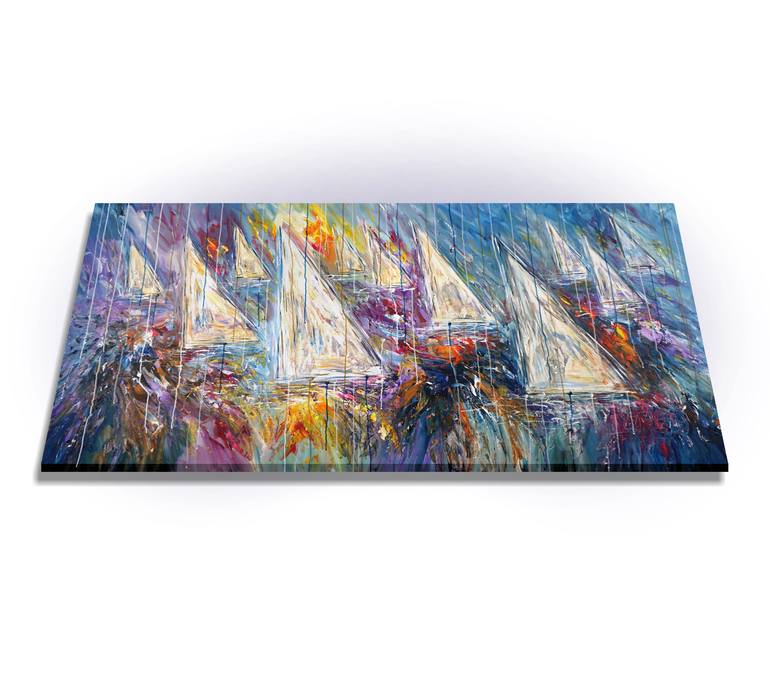 Original Abstract Expressionism Boat Painting by Peter Nottrott