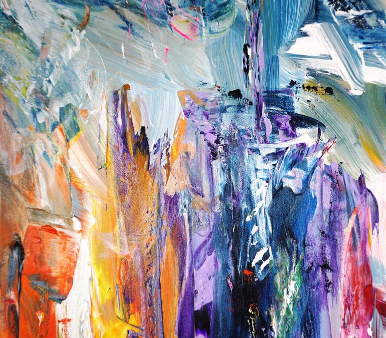 Original Abstract Expressionism Cities Painting by Peter Nottrott