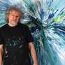 The artist Peter Nottrott and the artwork 'Underwater Daylight XXL 3'