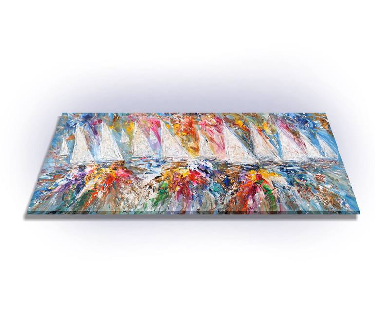 Original Abstract Expressionism Boat Painting by Peter Nottrott