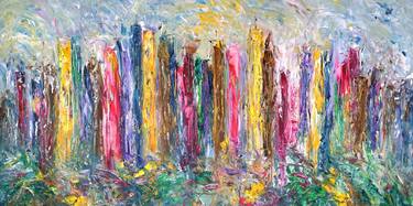 Original Abstract Cities Paintings by Peter Nottrott