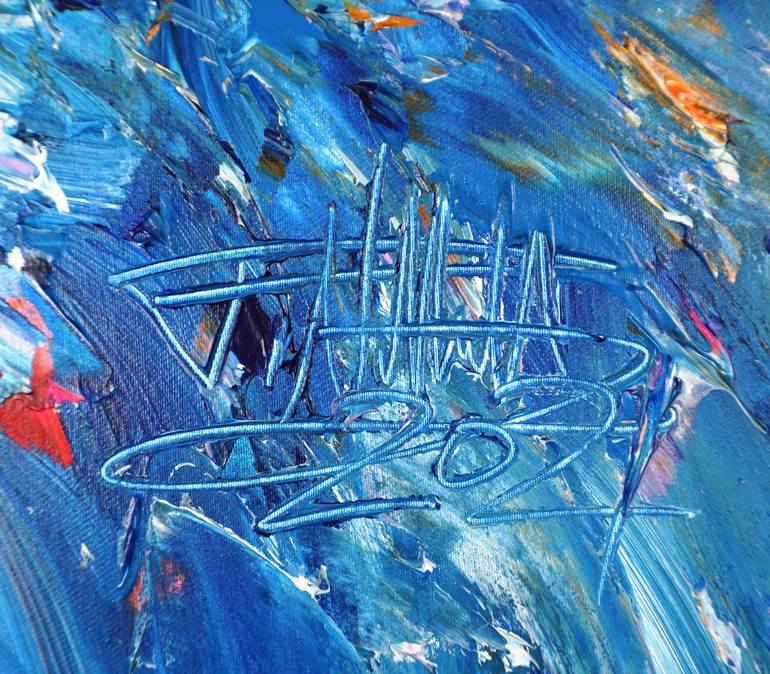 Original Abstract Expressionism Sailboat Painting by Peter Nottrott