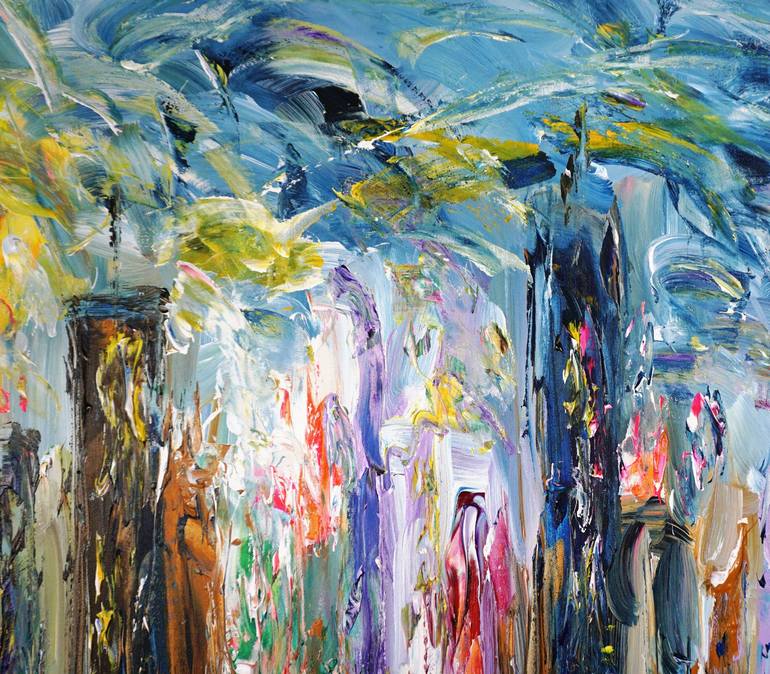 Original Abstract Expressionism Cities Painting by Peter Nottrott