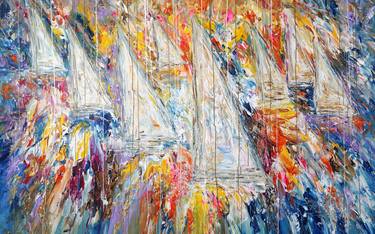 Original Abstract Sailboat Paintings by Peter Nottrott