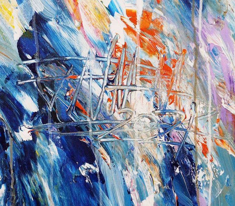 Original Abstract Sailboat Painting by Peter Nottrott