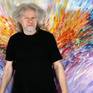 The Artist Peter Nottrott and the artwork 'Heart Of Gold XL 1'.